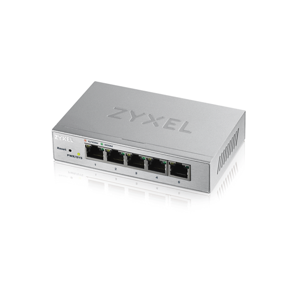 ZYXEL Switch 5x1000Mbps Fémházas Asztali, Web menedzselés, GS1200-5V3-EU0101F (GS1200-5V3-EU0101F)