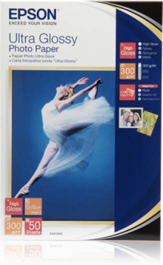 Epson ultra fényes fotópapír (10x15,  50 lap, 300g) (C13S041943)