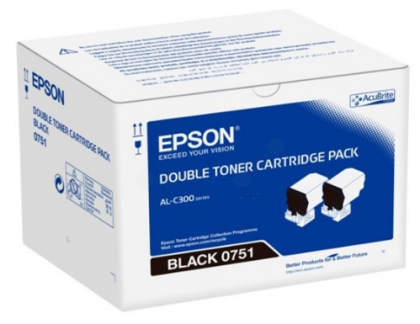 Epson C300 Toner Dupla Bk 2 x 7300 oldal kapacitás (C13S050751)