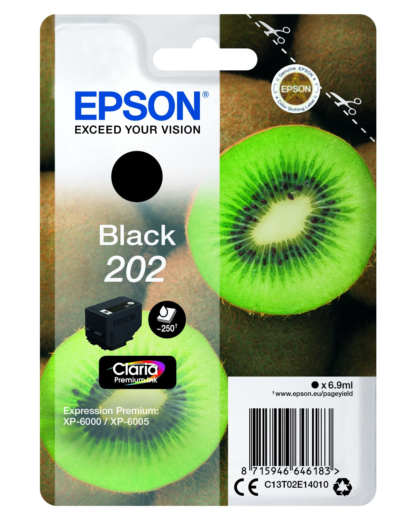 Epson T02E1 Tintapatron Black 6,9ml No.202 (C13T02E14010)