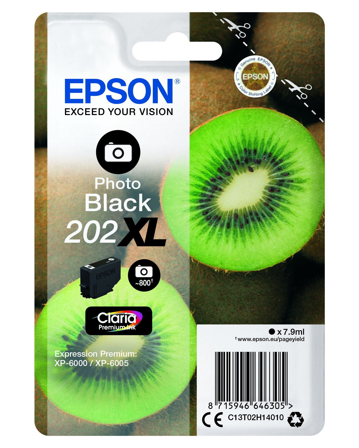 Epson T02H1 Tintapatron Photo Black 7,9ml No.202XL (C13T02H14010)