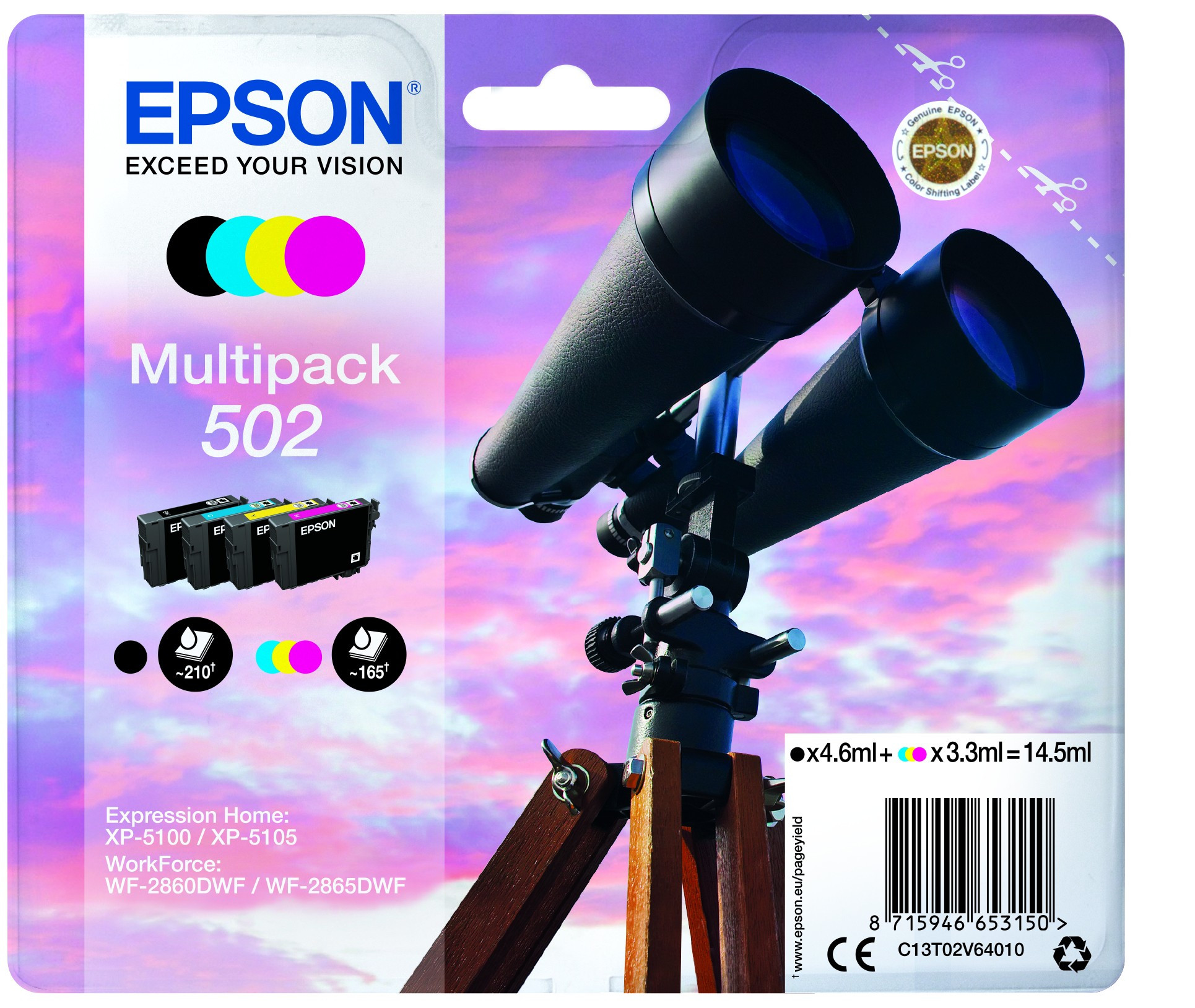 Epson T02V6 Tintapatron Multipack 14,5ml No.502 (C13T02V64010)