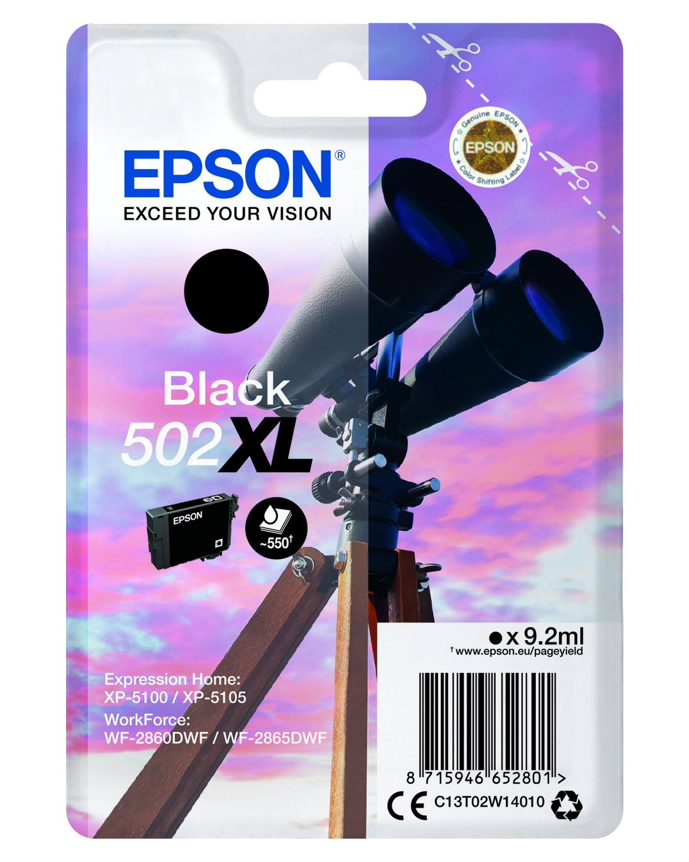 Epson T02W1 Patron Black 9,2ml /o/ No.502XL (C13T02W14010)