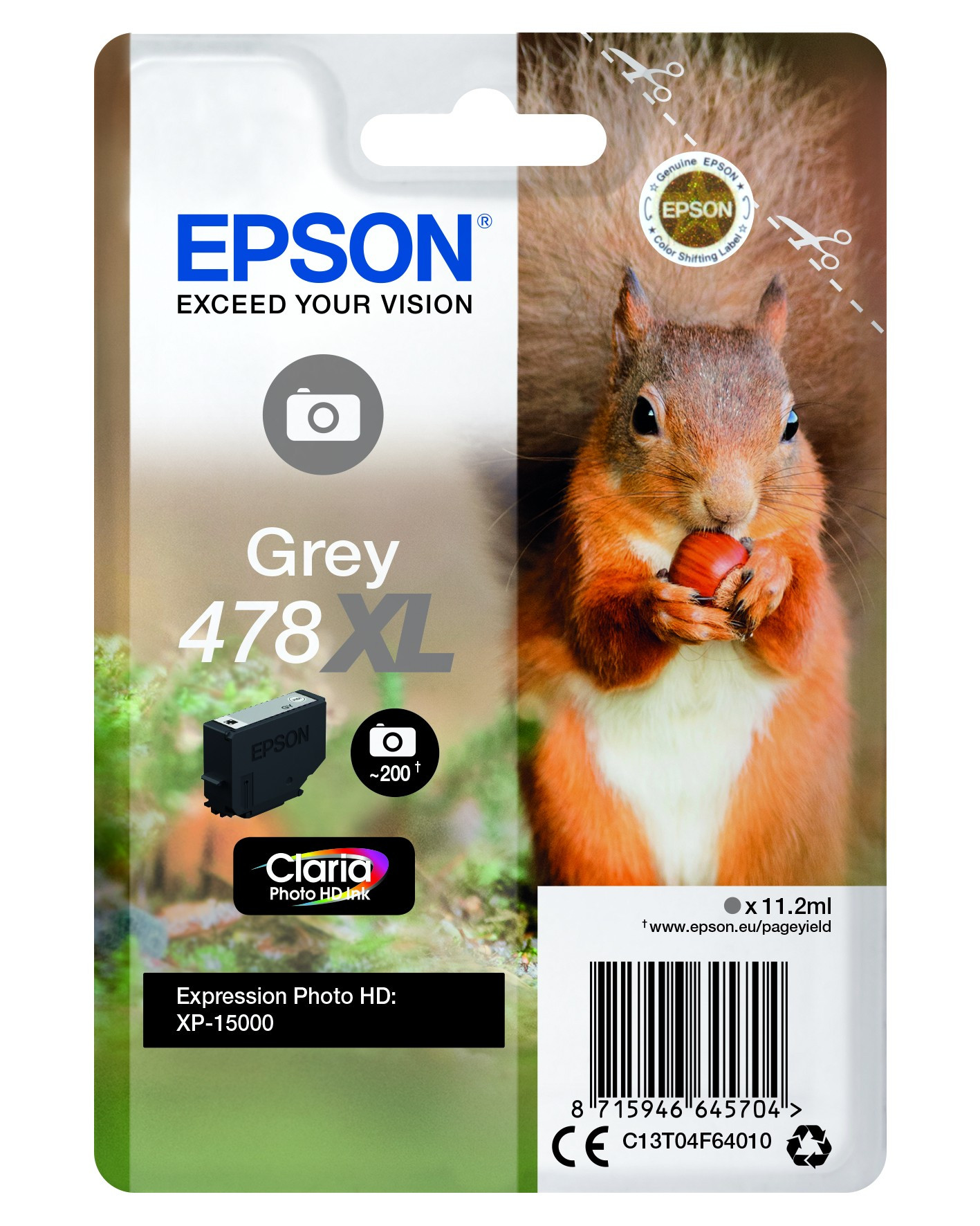 Epson T04F6 Tintapatron Grey 11,2ml No.478XL (C13T04F64010)