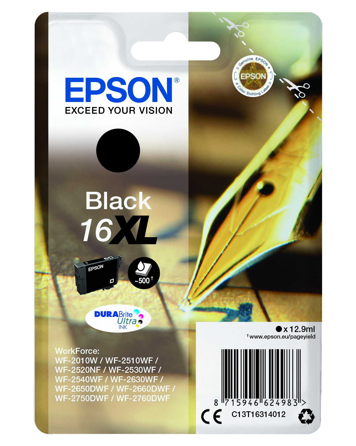 Epson T1631 Tintapatron Black 12,9ml No.16XL (C13T16314012)