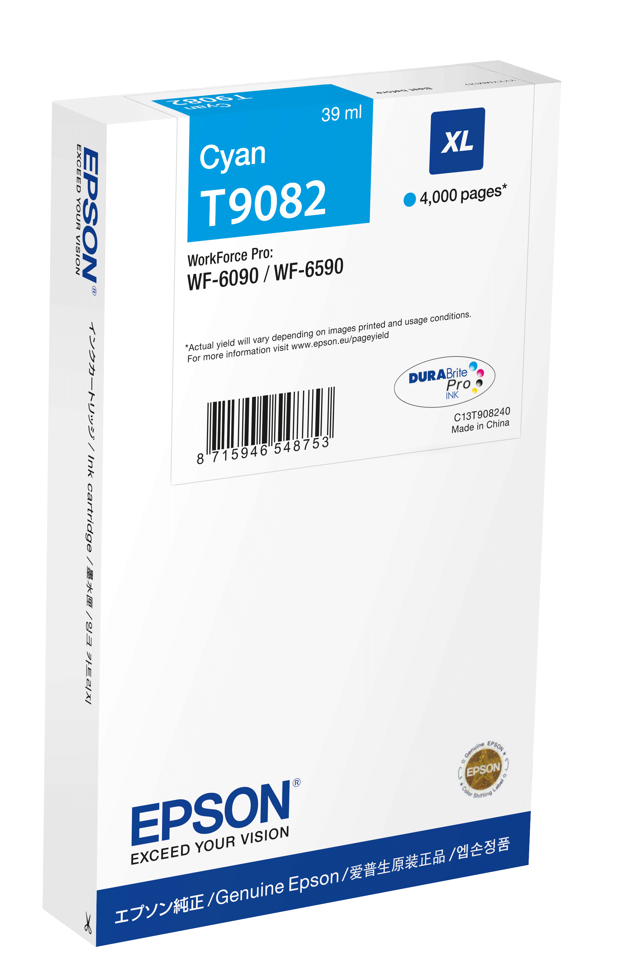 Epson T9082 Patron Cyan 4K /o/ (C13T90824N)