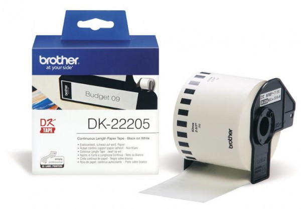 Brother DK-22205 62 mm x 30,48 m öntapadós papírszalag tekercsben (DK22205)