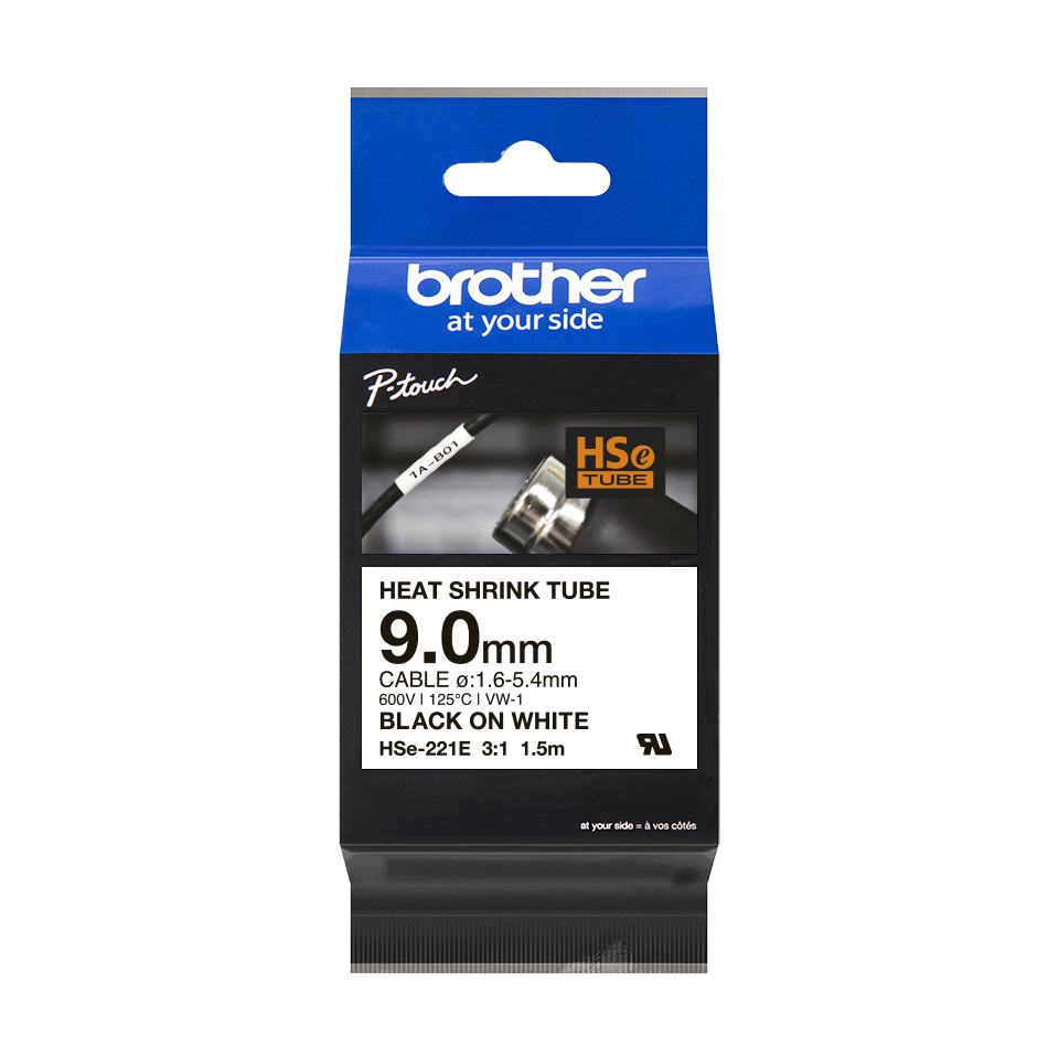 Brother HSe-221E 9mm széles 1,5 méter hosszú szalagkazetta (HSE221E)