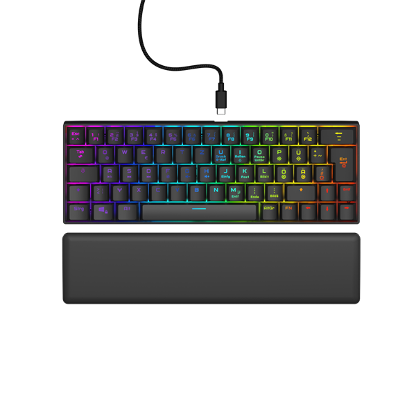 URAGE by HAMA 217828, GAMING URAGE EXODUS 760TKL MECHANIKUS MINI BILLENTYŰZET, RGB, RED SWITCH, FEKETE (13217828)